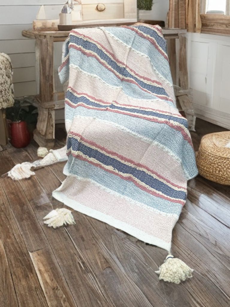Pastel Striped Sofa Throw