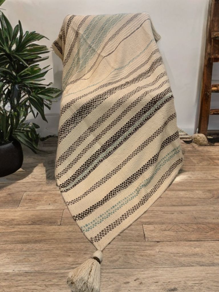 Midnight Slate Plaid Sofa Throw