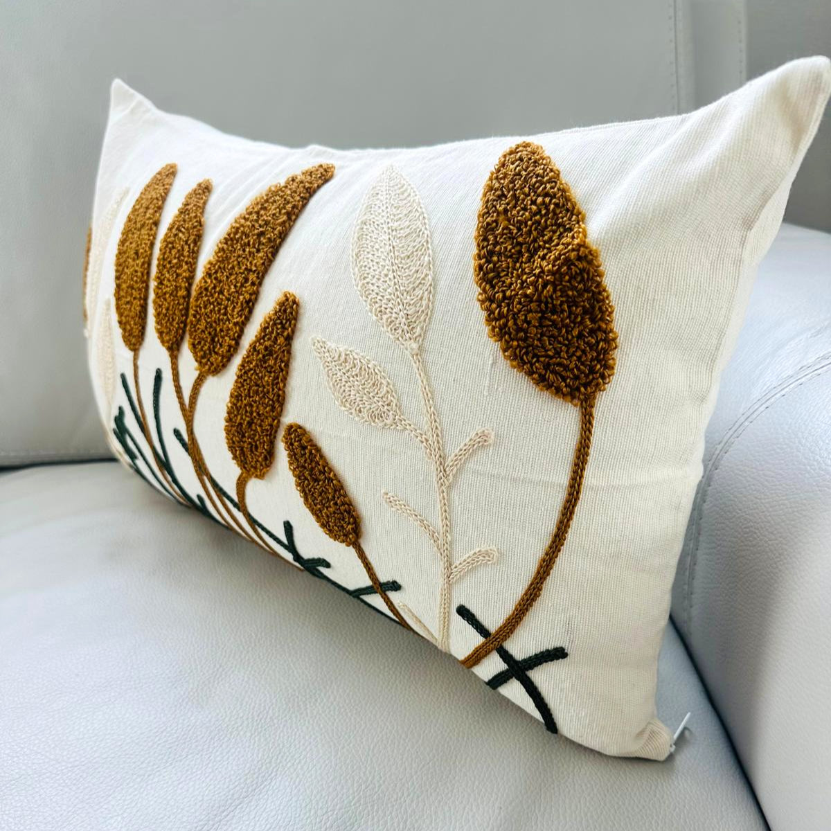 Autumn Whisper Embroidered Cushion Cover image 2
