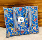 Blue Floral Reversible Quilted Hand Block Tote Bag