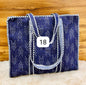 Deep Indigo Chevron Reversible Quilted Hand Block Tote Bag