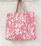 Rosy Toile Reversible Quilted Hand Block Tote Bag