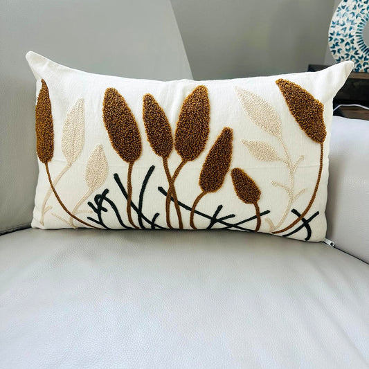 Autumn Whisper Embroidered Cushion Cover image 0