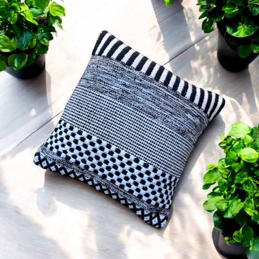 Black & White Boho Cushion Cover image 0