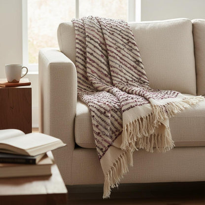 Stripe Woven Cotton Sofa Throw