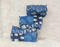 Indigo Patchwork Quilted Cosmetics Pouch Set of 3