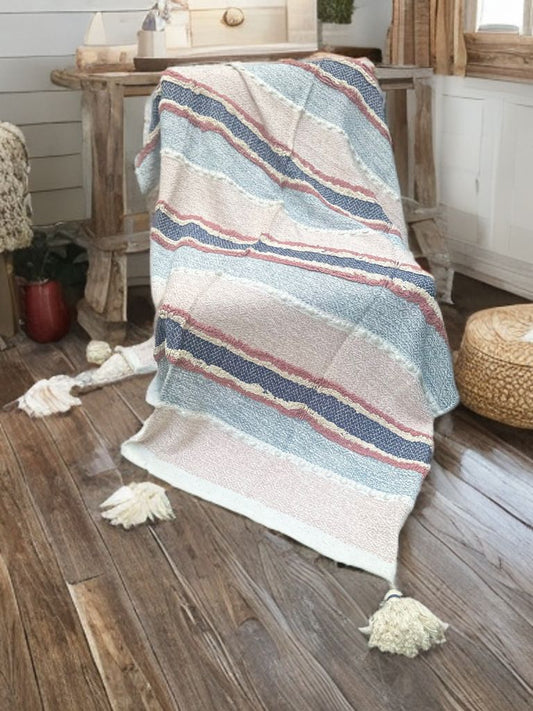 Pastel Striped Sofa Throw