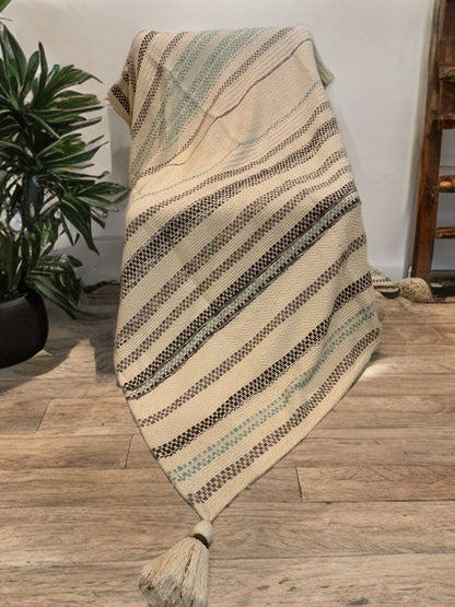 Midnight Slate Plaid Sofa Throw