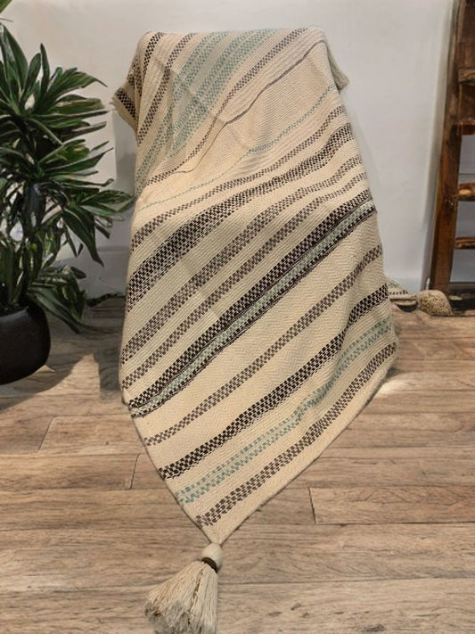 Midnight Slate Plaid Sofa Throw