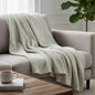 Sage Waffle Knit Cotton Sofa Throw