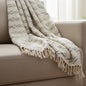 Ivory Tribal Diamond Woven Cotton Sofa Throw