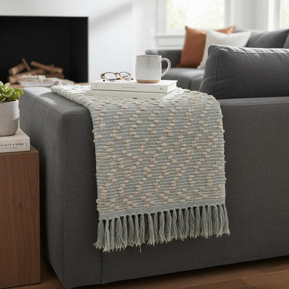 Sage Mist Woven Sofa Throw