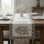 Olive Pomegranate Block Print Cotton Table Runner
