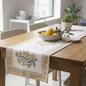 Golden Bloom Paisley Block Print Cotton Table Runner