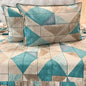 Teal Triangle Queen Frill Bed Sheet
