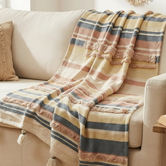 Multi Stripe Sofa Throw. Throw Blanket