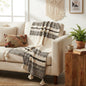 Black & Cream Diamond Weave Sofa Throw