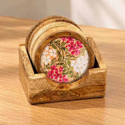 Mosaic Floral Coaster Set