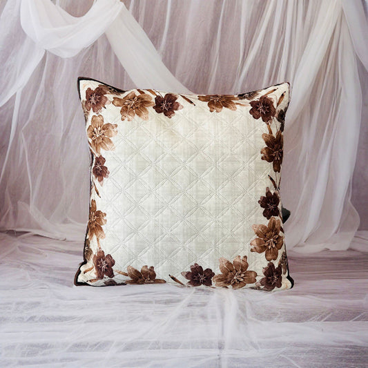 Floral Embroidered Cushion Cover image 0